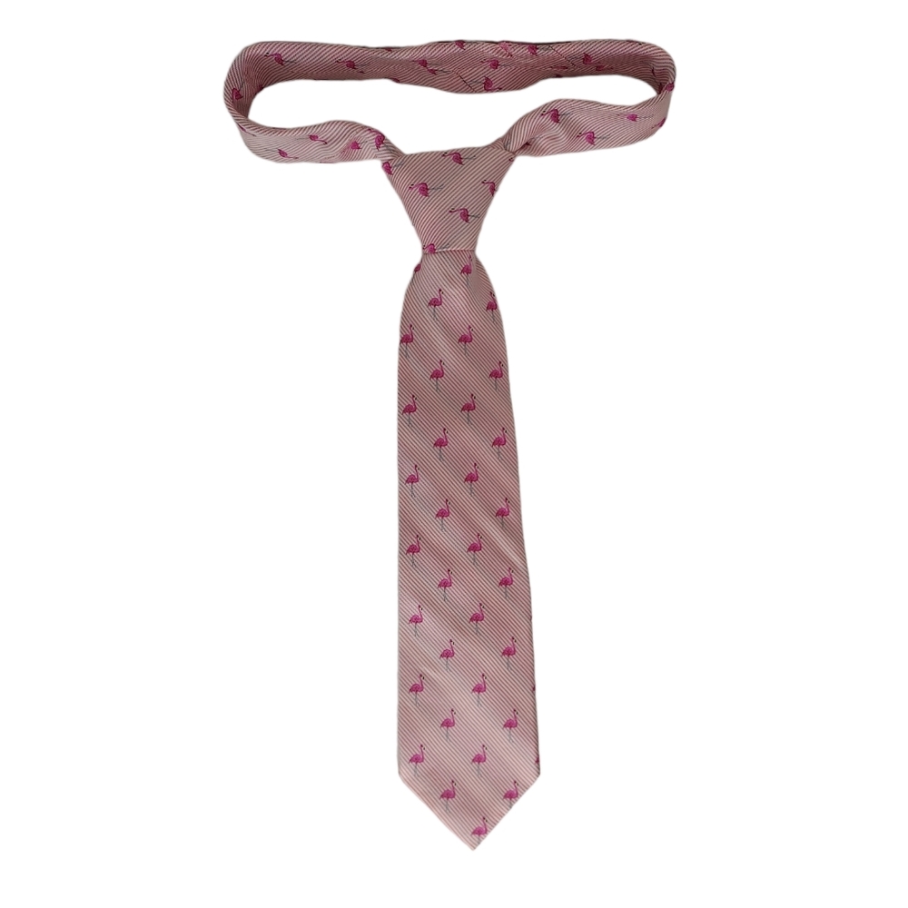 Izod Rare Pink Flamingo Pre-tied Adjustable Novelty 100% Silk Dress Tie
